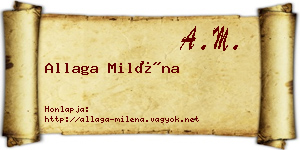 Allaga Miléna névjegykártya